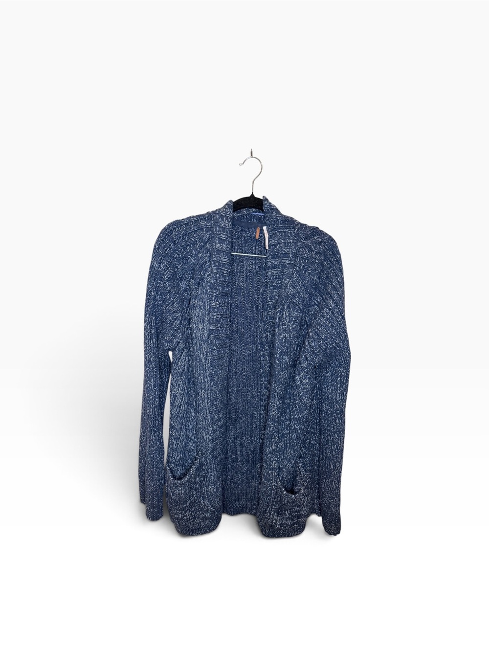 Women’s Free People Navy Chunky Knit Fall Cardigan 100% cotton oversized
